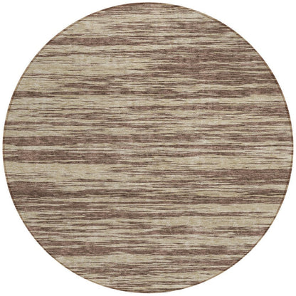 3' X 5' Brown And Beige Abstract Washable Indoor Outdoor Area Rug