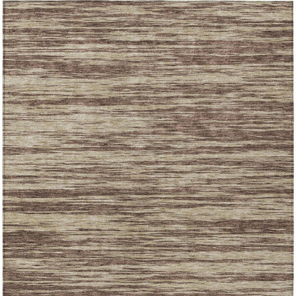 3' X 5' Brown And Beige Abstract Washable Indoor Outdoor Area Rug