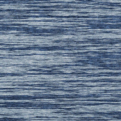 3' X 5' Blue And Navy Blue Abstract Washable Indoor Outdoor Area Rug