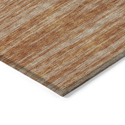 3' X 5' Copper And Rust Abstract Washable Indoor Outdoor Area Rug