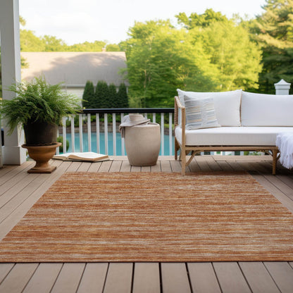 3' X 5' Copper And Rust Abstract Washable Indoor Outdoor Area Rug