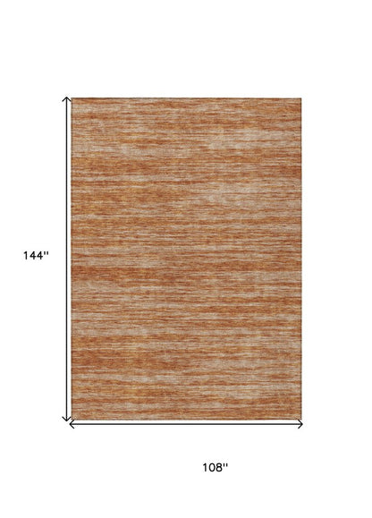 3' X 5' Copper And Rust Abstract Washable Indoor Outdoor Area Rug