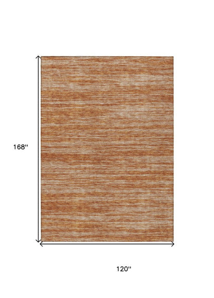 3' X 5' Copper And Rust Abstract Washable Indoor Outdoor Area Rug