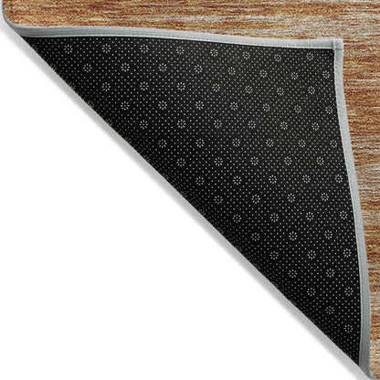 3' X 5' Copper And Rust Abstract Washable Indoor Outdoor Area Rug