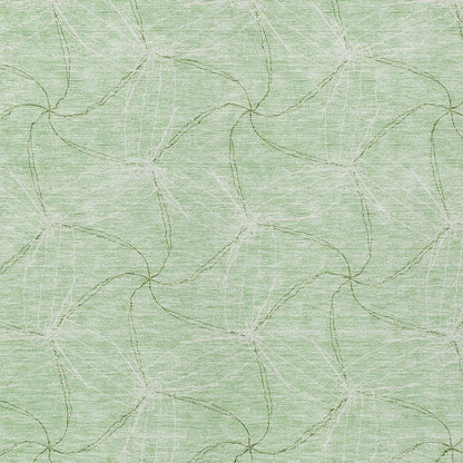 3' X 5' Mint Green And Ivory Geometric Washable Indoor Outdoor Area Rug