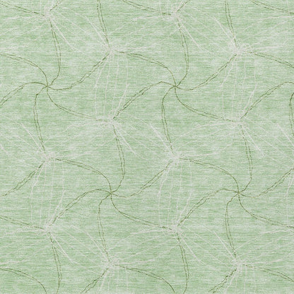 3' X 5' Mint Green And Ivory Geometric Washable Indoor Outdoor Area Rug
