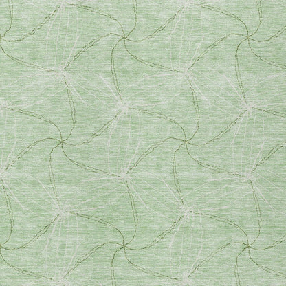 3' X 5' Mint Green And Ivory Geometric Washable Indoor Outdoor Area Rug