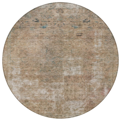 3' X 5' Beige And Taupe Abstract Washable Indoor Outdoor Area Rug
