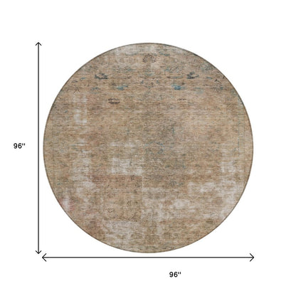 3' X 5' Beige And Taupe Abstract Washable Indoor Outdoor Area Rug