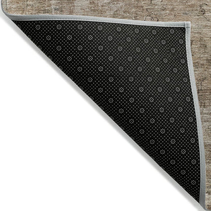 3' X 5' Beige And Taupe Abstract Washable Indoor Outdoor Area Rug