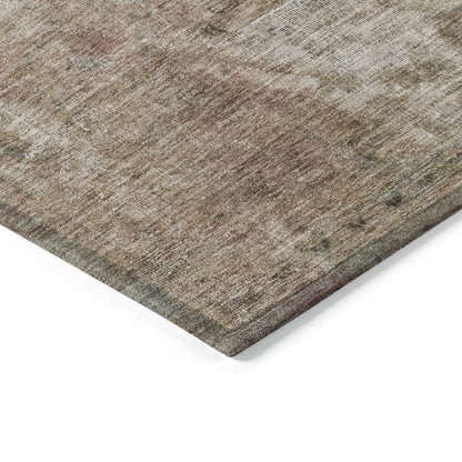 3' X 5' Beige And Taupe Abstract Washable Indoor Outdoor Area Rug