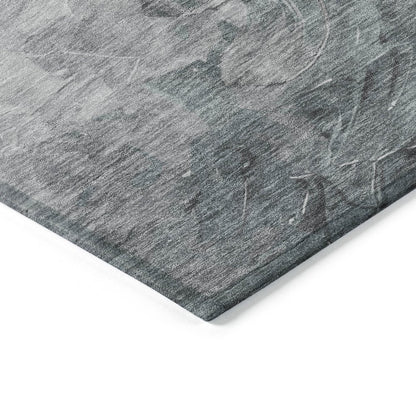 3' X 5' Taupe Brown And Silver Abstract Washable Indoor Outdoor Area Rug