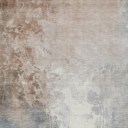 3' X 5' Rust And Gray Abstract Washable Indoor Outdoor Area Rug