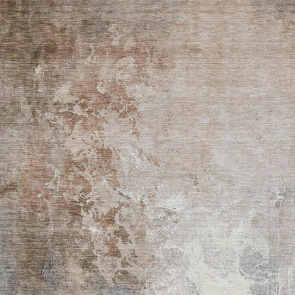 3' X 5' Rust And Gray Abstract Washable Indoor Outdoor Area Rug