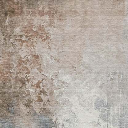 3' X 5' Rust And Gray Abstract Washable Indoor Outdoor Area Rug