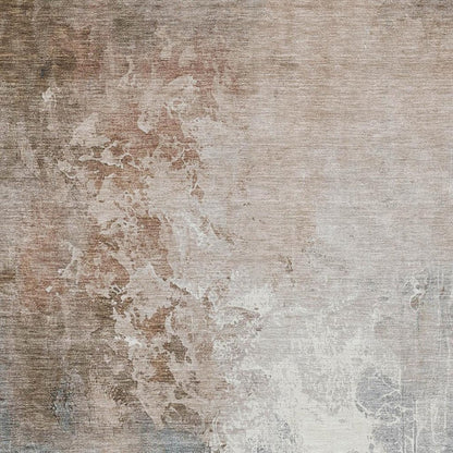3' X 5' Rust And Gray Abstract Washable Indoor Outdoor Area Rug