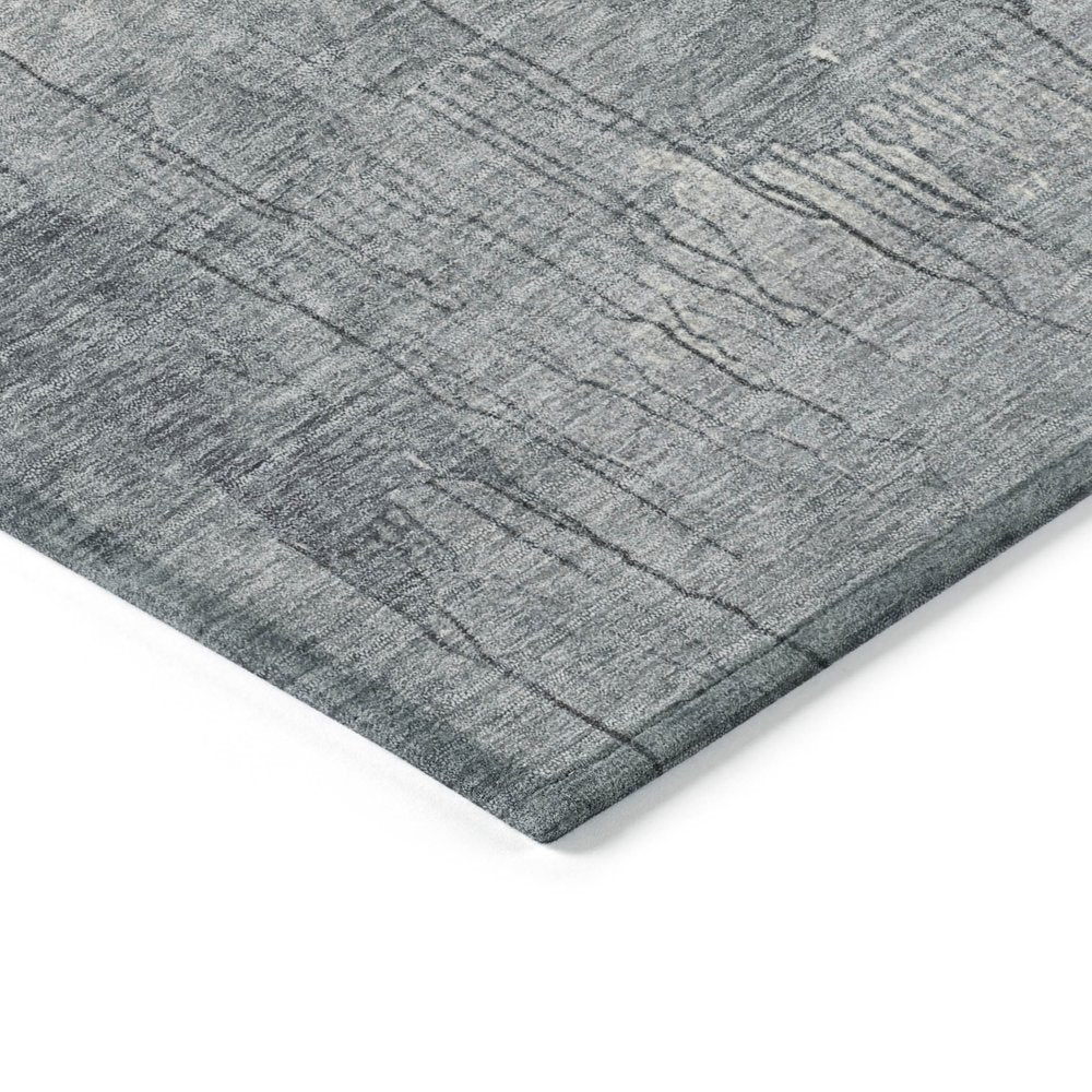 3' X 5' Rust And Gray Abstract Washable Indoor Outdoor Area Rug