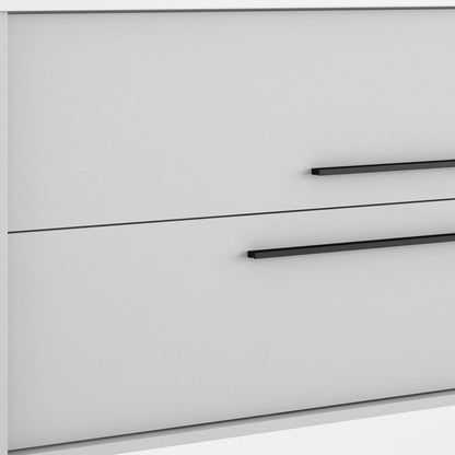 32" Off White Wood Floating Bathroom Vanity With White Sink And Two Drawers
