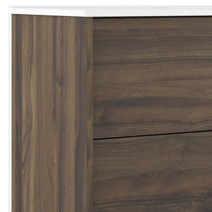 32" Dark Brown Wood Floating Bathroom Vanity With White Sink And Two Drawers