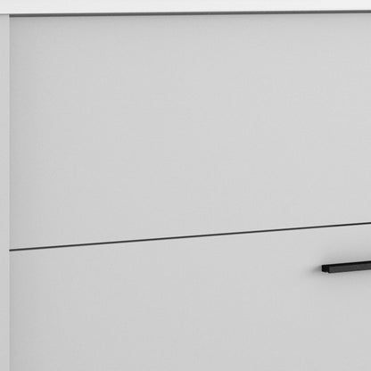 40" Off White Wood Floating Bathroom Vanity With White Sink And Two Drawers
