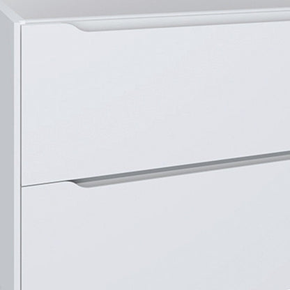 40" White Wood Floating Bathroom Vanity With White Sink And Two Drawers