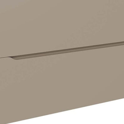 40" Taupe Wood Floating Bathroom Vanity With White Sink And Two Drawers