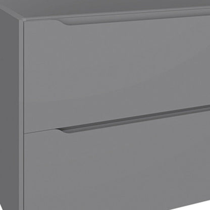 48" Gray Wood Floating Bathroom Vanity With White Sink And Two Drawers