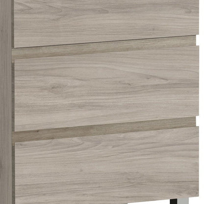24" Natural Wood Freestanding Bathroom Vanity With White Sink And Three Drawers
