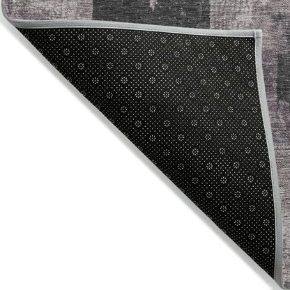 3' X 5' Lavender And Charcoal Aztec Washable Indoor Outdoor Area Rug