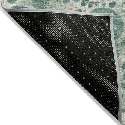 3' X 5' Green Pink And Mauve Geometric Washable Indoor Outdoor Area Rug