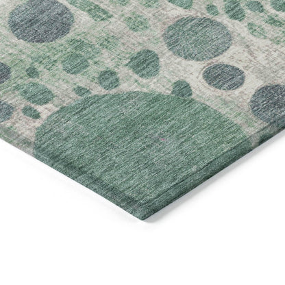 3' X 5' Green Pink And Mauve Geometric Washable Indoor Outdoor Area Rug
