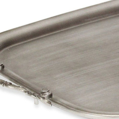 19" Silver Cast Iron Handmade Vanity Tray With Handles