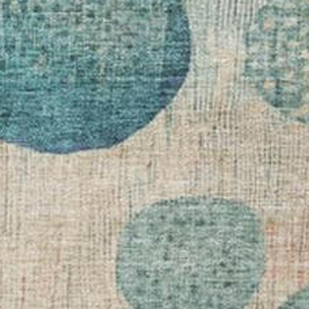 3' X 5' Teal Blue And Blush Geometric Washable Indoor Outdoor Area Rug