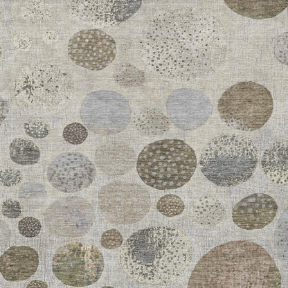 3' X 5' Taupe And Ivory Geometric Washable Indoor Outdoor Area Rug