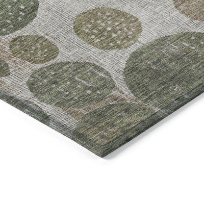 3' X 5' Taupe And Ivory Geometric Washable Indoor Outdoor Area Rug