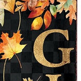 36" Black And Orange Solid Wood Thanksgiving Autumn Leaves Porch Sign