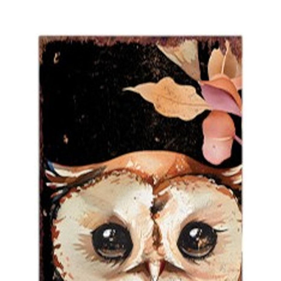 42" Black Orange And Tan Solid Wood Happy Halloween And Fall Owl Reversible Garden Stake