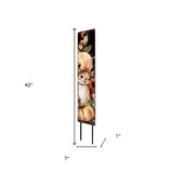 42" Black Tan And Orange Solid Wood Squirrels Garden Stake