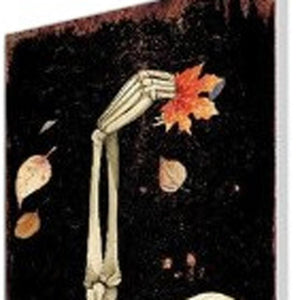 42" Black And White Solid Wood Halloween Skeleton Garden Stake