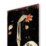 42" Black And White Solid Wood Halloween Skeleton Garden Stake