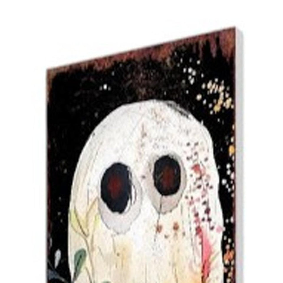 42" Black And White Solid Wood Wildflowers Halloween Ghost Garden Stake