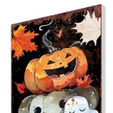 42" Black And Orange Solid Wood Halloween Jack-O-Lantern Garden Stake