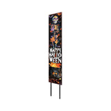 42" Black And Orange Solid Wood Skeleton Happy Halloween Garden Stake