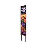 42" Black Orange And Purple Trick or Treat Jack-O-Lantern Solid Wood Garden Stake