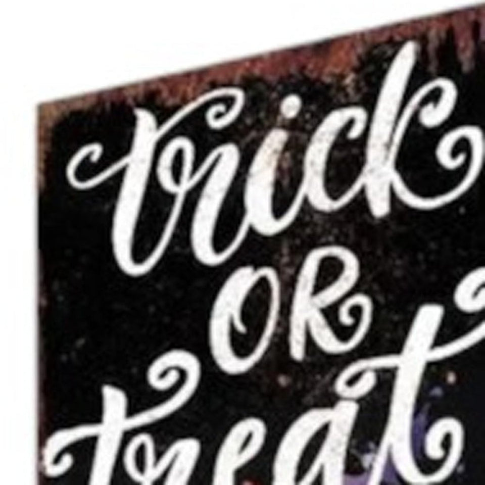 42" Black And Orange Trick or Treat Halloween Skeleton Solid Wood Garden Stake