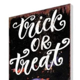 42" Black And Orange Trick or Treat Halloween Skeleton Solid Wood Garden Stake