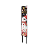42" Black White Red And Gold Let It Snow Snowman Solid Wood Garden Stake