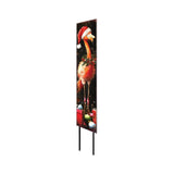 42" Black And Coral Solid Wood Christmas Flamingo Garden Stake
