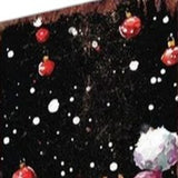 42" Black White And Red Solid Wood Christmas Santa Garden Stake