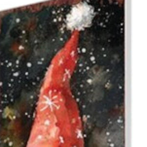 42" Black Green Red And White Solid Wood Christmas Santa Garden Stake